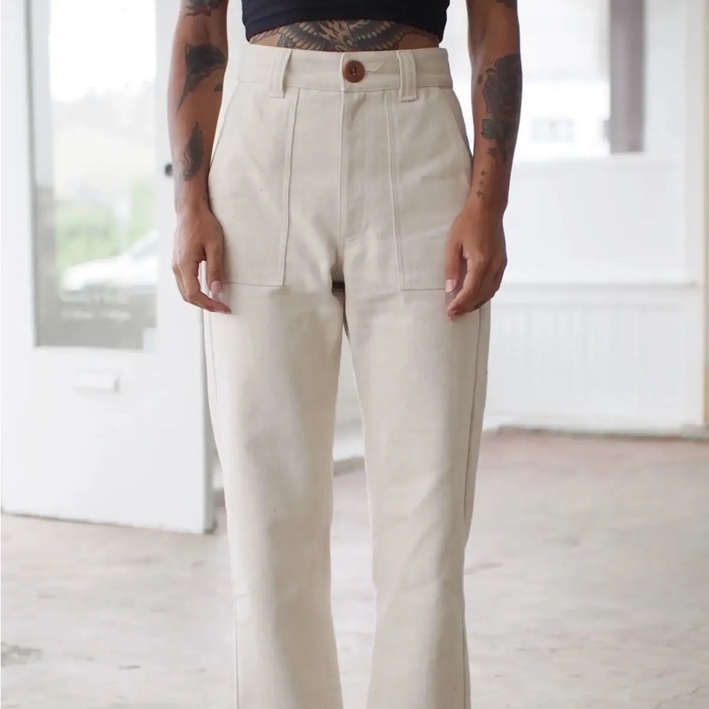 Beaton Linen Utility Pants Natural